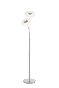 Biham Floor Lamp, 2 x 6W LED, 4000K, 920lm, Polished Chrome, 3yrs Warranty