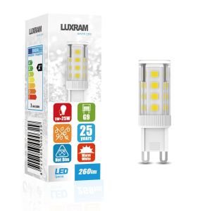 Pixy LED G9 3W 3000K Warm White, 260lm, Clear Finish, 3yrs Warranty