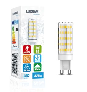 Pixy LED G9 5W 6000K Cool White, 420lm Non-Flickradorootg, Clear Finish, 3yrs Warranty 17*50mm