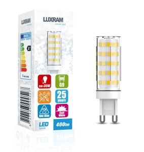 Pixy LED G9 5W 4000K Natural White, 400lm Non-Flickering, Clear Finish, 3yrs Warranty 17*50mm