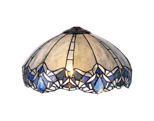 Pizza Tiffany 40cm Shade Only Suitable For Pendant/Ceiling/Table Lamp, Blue/Clear Crystal