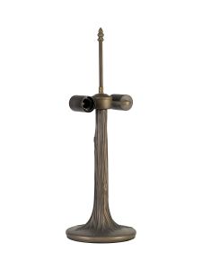 Pizzaly 56cm Tree Like Tiffany Table Lamp, 2 x E27, Aged Antique Brass