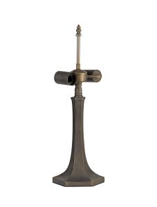 Pizzaly 52.5cm Octagonal Tiffany Table Lamp (FRAME ONLY), 2 x E27, Aged Antique Brass