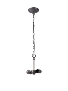 Pizzaly 17cm Tiffany Suspension (FRAME ONLY), 2 x E27, Aged Antique Brass