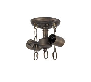 Pizzaly 14.5cm Tiffany Semi Flush (FRAME ONLY), 2 x E27, Aged Antique Brass