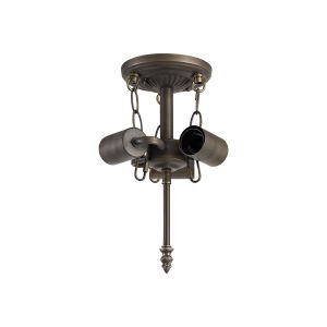 Pizzaly 17cm Tiffany Semi Flush (FRAME ONLY), 3 x E27, Aged Antique Brass