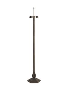 Pizzaly Octagonal Tiffany Floor Lamp Without Shade, 2 x E27, Aged Antique Brass