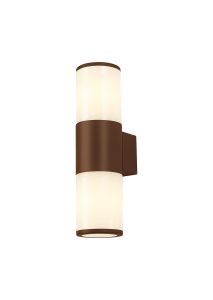 Pizzasy Wall Lamp 2 x E27, IP54, Matt Brown/Opal, 2yrs Warranty