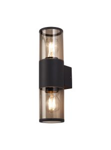 Pizzasy Wall Lamp 2 x E27, IP54, Anthracite/Smoked, 2yrs Warranty
