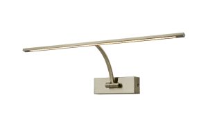 Polenta 56cm 1 Arm Wall Light/Picture Light, 1 x 10W LED, 3000K, 850lm, Antique Brass, 3yrs Warranty