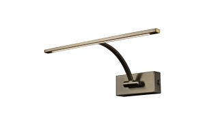 Polenta 34cm 1 Arm Wall Light/Picture Light, 1 x 6W LED, 3000K, 470lm, Bronze, 3yrs Warranty