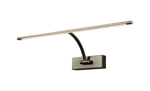 Polenta Large 1 Arm Wall Lamp/Picture Light, 1 x 10W LED, 3000K, 850lm, Bronze, 3yrs Warranty