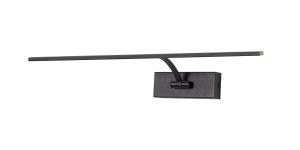 Polenta Large 1 Arm Wall Lamp/Picture Light, 1 x 10W LED, 3000K, 850lm, Sand Black, 3yrs Warranty