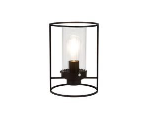 Porchetta Table Lamp, 1 Light E27, Black/Clear Glass