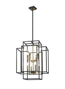 Aevita Pendant, 8 x E14, Black / Gold