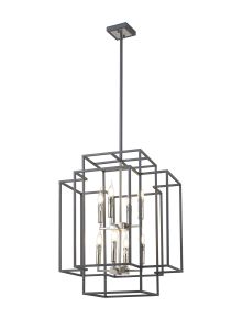 Aevita Multi Height Pendant, 8 x E14, Anthracite / Satin Nickel