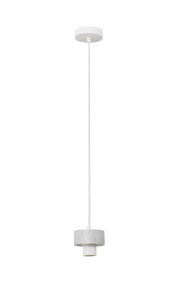 Konos 10cm Suspension (FRAME ONLY), 1 x E27, Matt White / Marble / White Fabric
