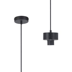 Konos 10cm Suspension (FRAME ONLY), 1 x E27, Black Marble / Black / Black Fabric