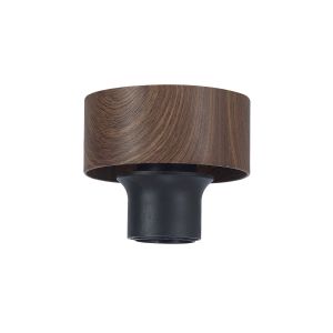 Konos 10cm Ceiling Light (FRAME ONLY), 1 x E27, Matt Black / Walnut