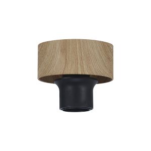 Konos 10cm Ceiling Light (FRAME ONLY), 1 x E27, Matt Black / Teak