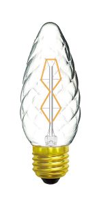 Rustica Candle Twisted/S E27 Clear 40W