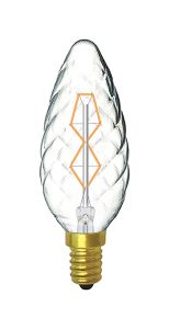 Rustica Candle 45mm/S Twisted E14 Clear 60W