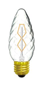 Rustica Candle 45mm/S Twisted E27 Clear 40W