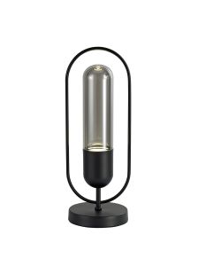 Saison Table Lamp, 1 x 7W LED, 4000K, 790lm, Black/Smoked, 3yrs Warranty