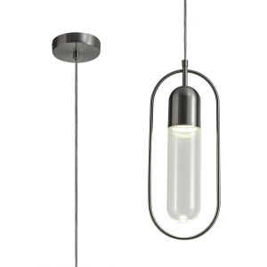 Saison Pendant, 1 x 7W LED, 4000K, 790lm, Satin Nickel/Clear, 3yrs Warranty