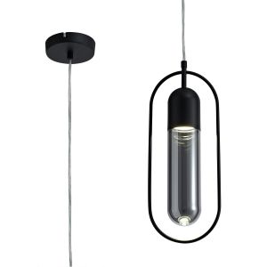 Saison Pendant, 1 x 7W LED, 4000K, 790lm, Black/Smoked, 3yrs Warranty