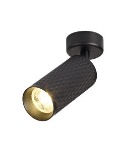 Seaford Adjustable Surface Mounted Ceiling/Wall Spot Light, 1 x GU10, Sand Black