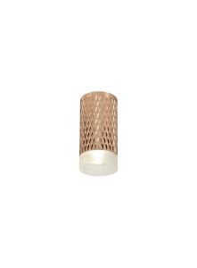 Seaford 1 Light 11cm Surface Mounted Ceiling GU10, Rose Gold/Acrylic Ring