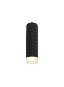 Seaford 1 Light 20cm Surface Mounted Ceiling GU10, Sand Black/Acrylic Ring