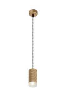 Seafood 6.5cm 1 Light 11cm Pendant Light GU10, Champagne Gold/Acrylic Ring