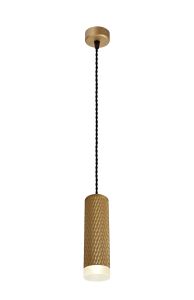 Seafood 6.5cm 1 Light 20cm Pendant Light GU10, Champagne Gold/Acrylic Ring