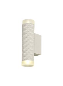 Seafood 2 Light Wall Lamp GU10, Sand White/Acrylic Rings