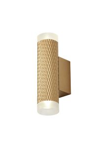 Seaford 2 Light Wall Lamp GU10, Champagne Gold/Acrylic Rings