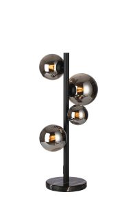 Monza Table Lamp, 4 x G9, Satin Black, Chrome Plated Glass