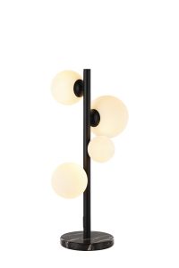 Monza Table Lamp, 4 x G9, Satin Black, Opal Glass