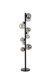 Monza Floor Lamp, 11 x G9, Satin Black, Smoke Plated Glass