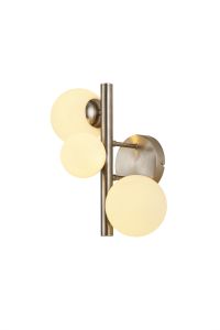 Monza Wall Lamp, 3 x G9, Satin Nickel, Opal Glass