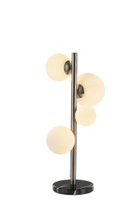 Monza Table Lamp, 4 x G9, Satin Nickel, Opal Glass