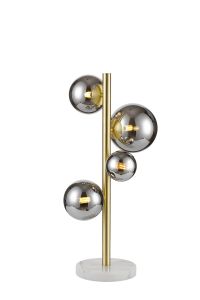 Monza Table Lamp, 4 x G9, Satin Gold, Chrome Plated Glass