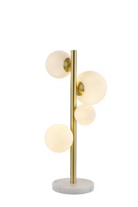 Monza Table Lamp, 4 x G9, Satin Gold, Opal Glass