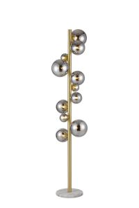 Monza Floor Lamp, 11 x G9, Satin Gold, Chrome Plated Glass