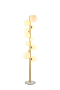 Monza Floor Lamp, 11 x G9, Satin Gold, Opal Glass