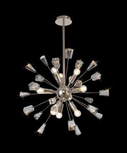 Settepani 60cm Pendant Sputnik, 9 Light E14, Polished Nickel/Crystal