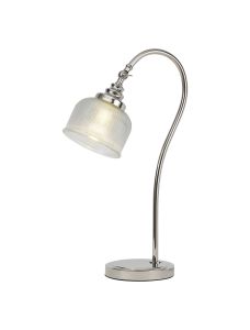 Arvo Table Lamp 1 Light E27 Polished Nickel/Prismatic Glass