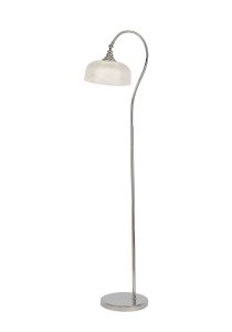 Arvo Floor Lamp 1 Light E27 Polished Nickel/Prismatic Glass