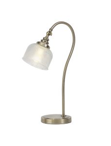 Arvo Table Lamp 1 Light E27 Antique Brass/Prismatic Glass